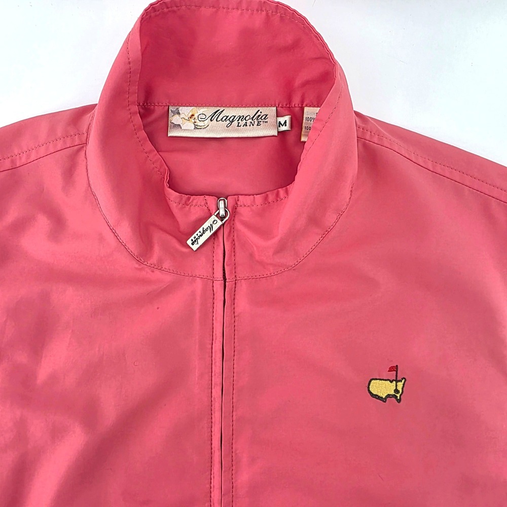 Magnolia Lane Masters Tournament Golf Vest Womens Medium Pink Full Zip Mock Neck
